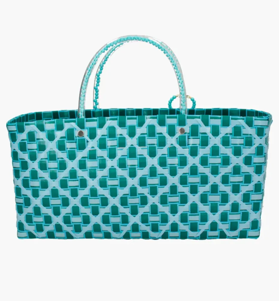 Bags*Mercedes Salazar Aqua Baguette Handbag