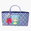 Bags*Mercedes Salazar Baguette Blue Flower Handbag