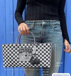 Bags*Mercedes Salazar Baguette Blue Flower Handbag