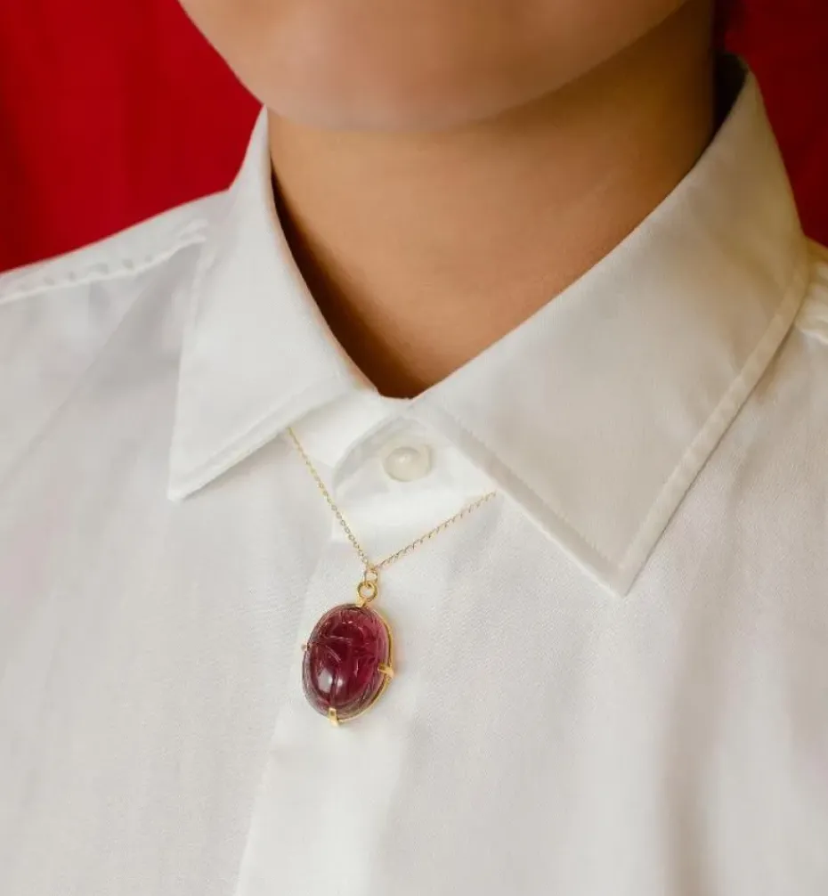 Necklaces*Mercedes Salazar Beetle Purple Stone Necklace