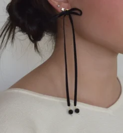 Earrings*Mercedes Salazar Black Ribbon Earrings