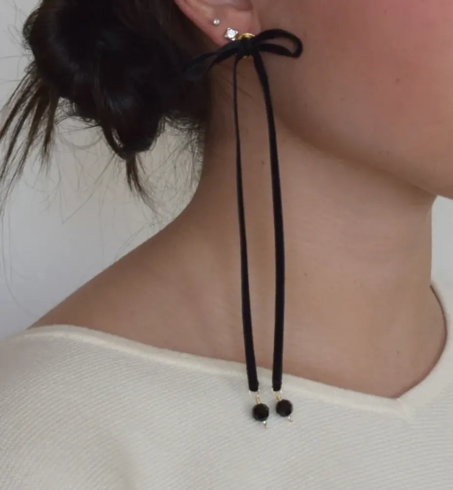Earrings*Mercedes Salazar Black Ribbon Earrings