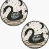 Placemats|Bizatino Collection*Mercedes Salazar Black Swan Placemats Set of 2