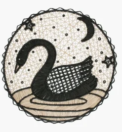 Placemats|Bizatino Collection*Mercedes Salazar Black Swan Placemats Set of 2