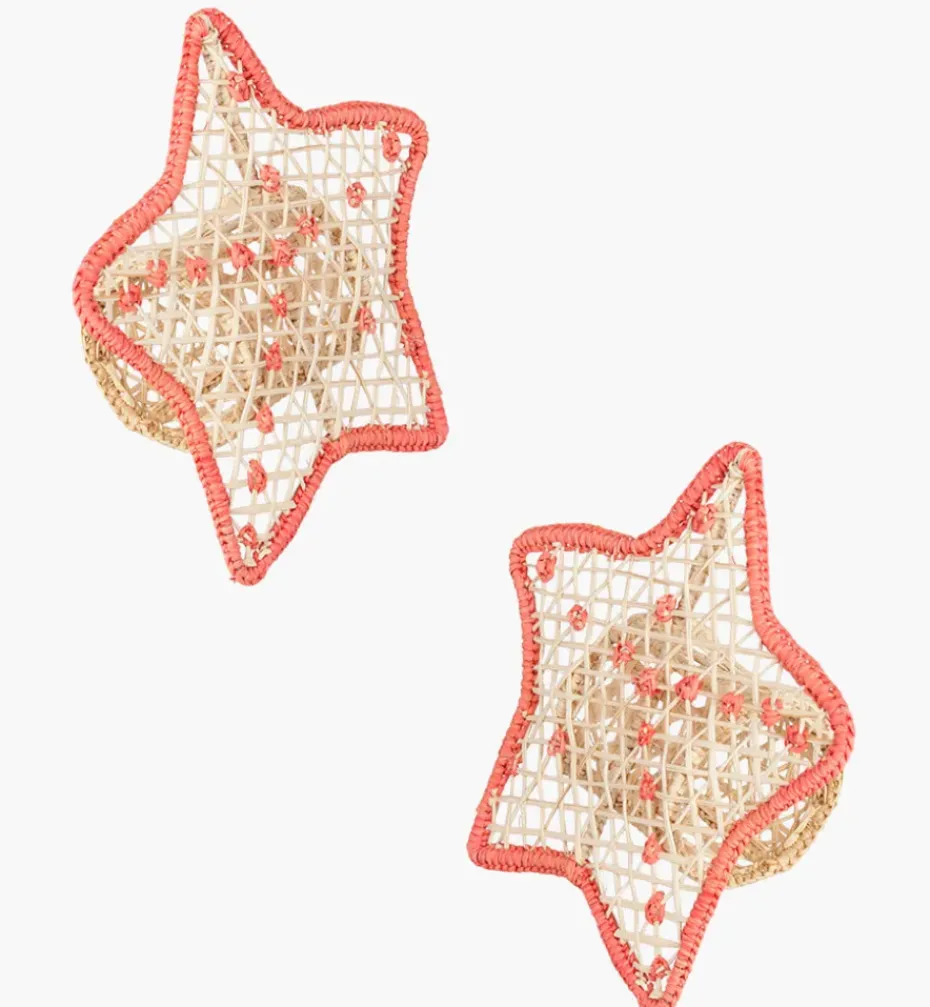 Napkin Rings*Mercedes Salazar Coral Stars Napkin Rings Set of 2