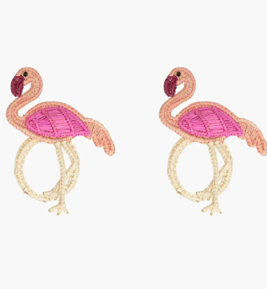Napkin Rings|Bizatino Collection*Mercedes Salazar El Flamingo Napkin Ring Set of 2