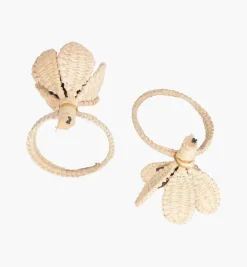 Napkin Rings*Mercedes Salazar Flower Black Napkin Ring Set of 2