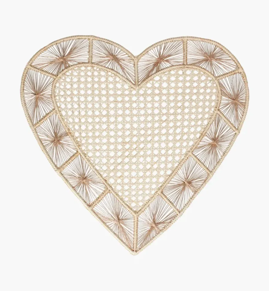 Placemats*Mercedes Salazar Golden Heart Placemats Set of 2