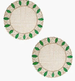 Placemats*Mercedes Salazar Hoja Verde Placemats Set of 2
