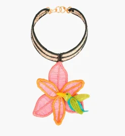 Necklaces*Mercedes Salazar Hummingbird and Flower Necklace