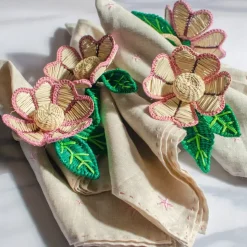 Napkin Rings|Bizatino Collection*Mercedes Salazar La Flor Napkin Ring Set of 2