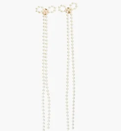 Earrings*Mercedes Salazar Long Pearl Bow Earrings