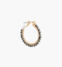 Earrings*Mercedes Salazar Metallic Black Hoops