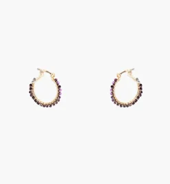 Earrings*Mercedes Salazar Metallic Purple Hoops