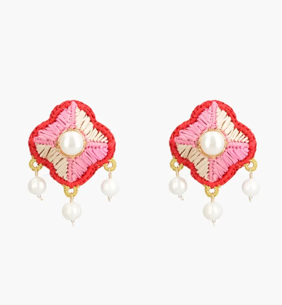 Earrings*Mercedes Salazar Pink Flower Earrings