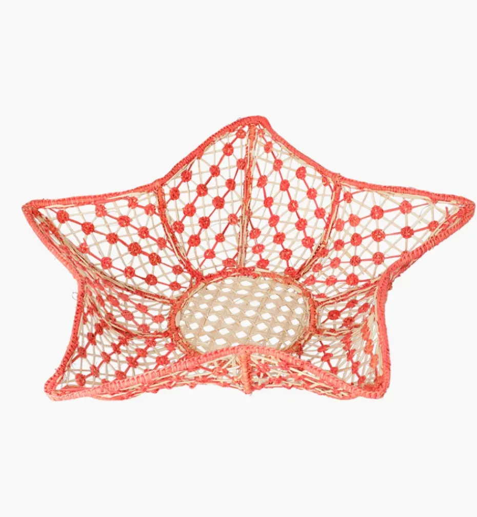 Bread Baskets*Mercedes Salazar Set of 2 Coral Stars Bread Baskets