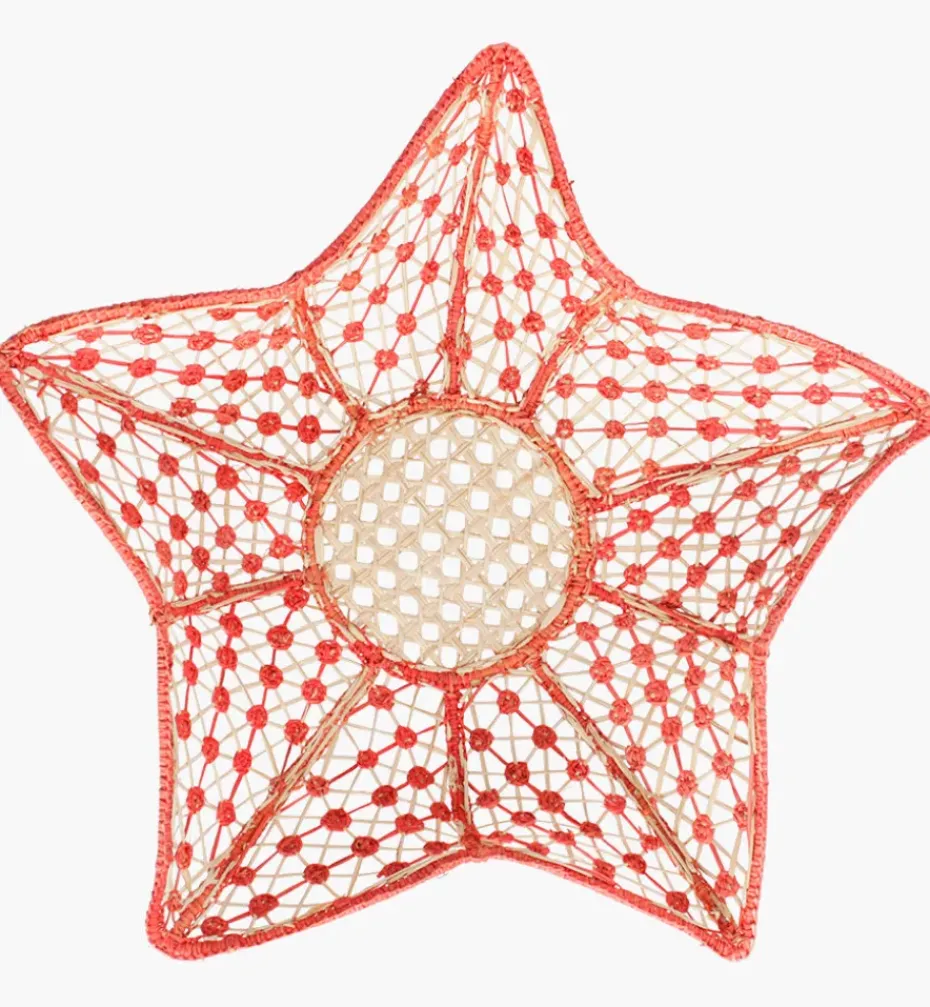Bread Baskets*Mercedes Salazar Set of 2 Coral Stars Bread Baskets