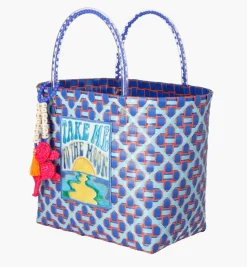 Bags*Mercedes Salazar Small Blue Flower Handbag