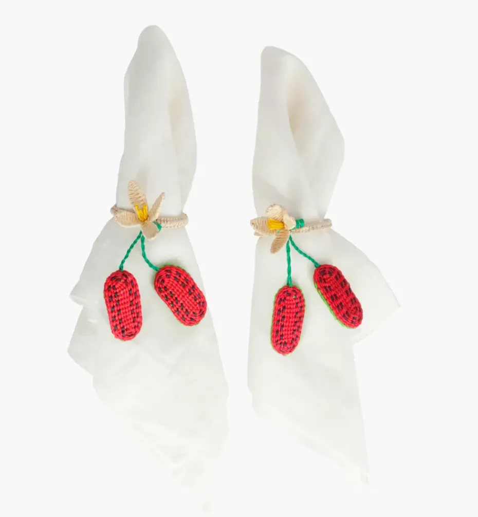 Napkin Rings*Mercedes Salazar Watermelon Napkin Ring Set of 2